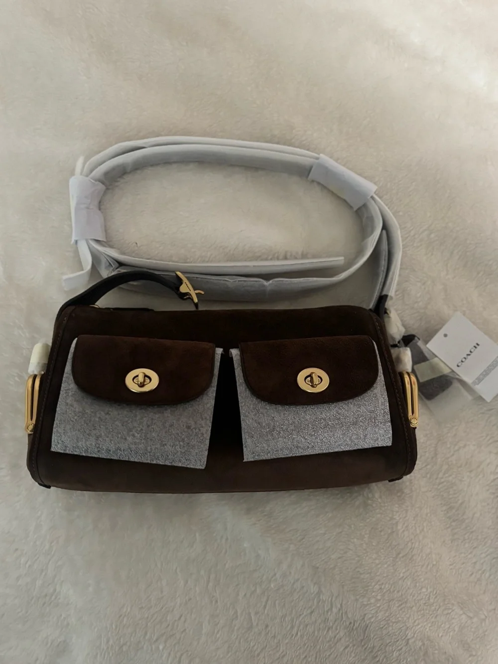 Coach Brown Suede Mini Haversack